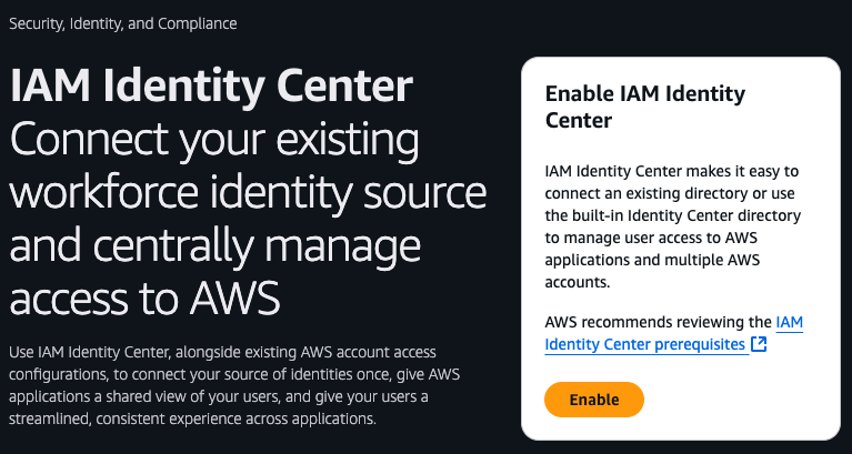 Enable IAM Identity Center