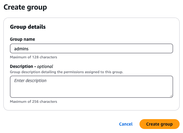 Configure the group details