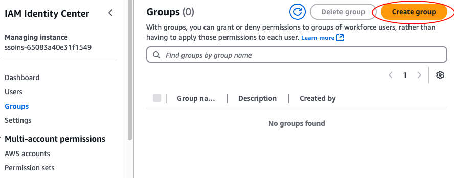 Groups in the IAM Identity Center