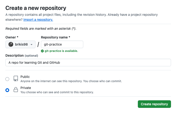 Create a new GitHub repo
