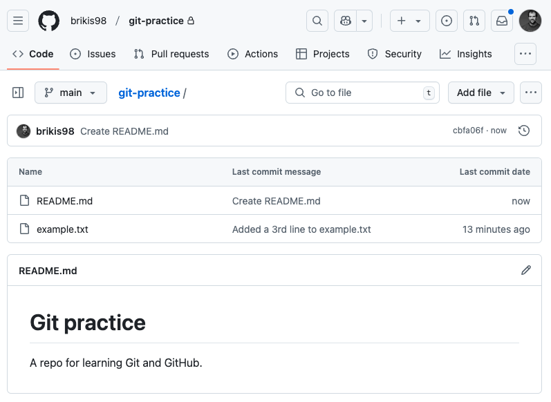 Your GitHub repo with a README
